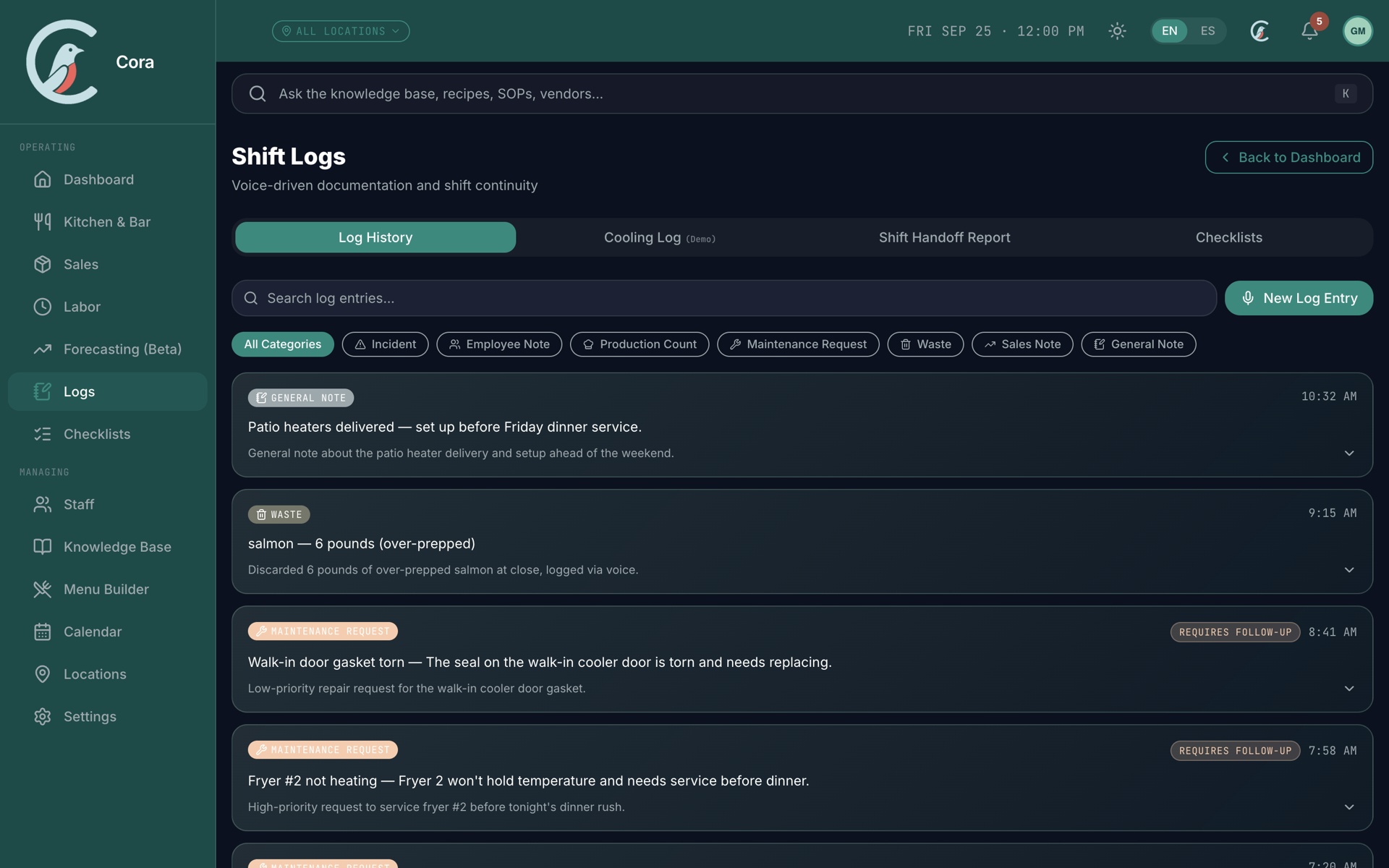 Voice Shift Logs